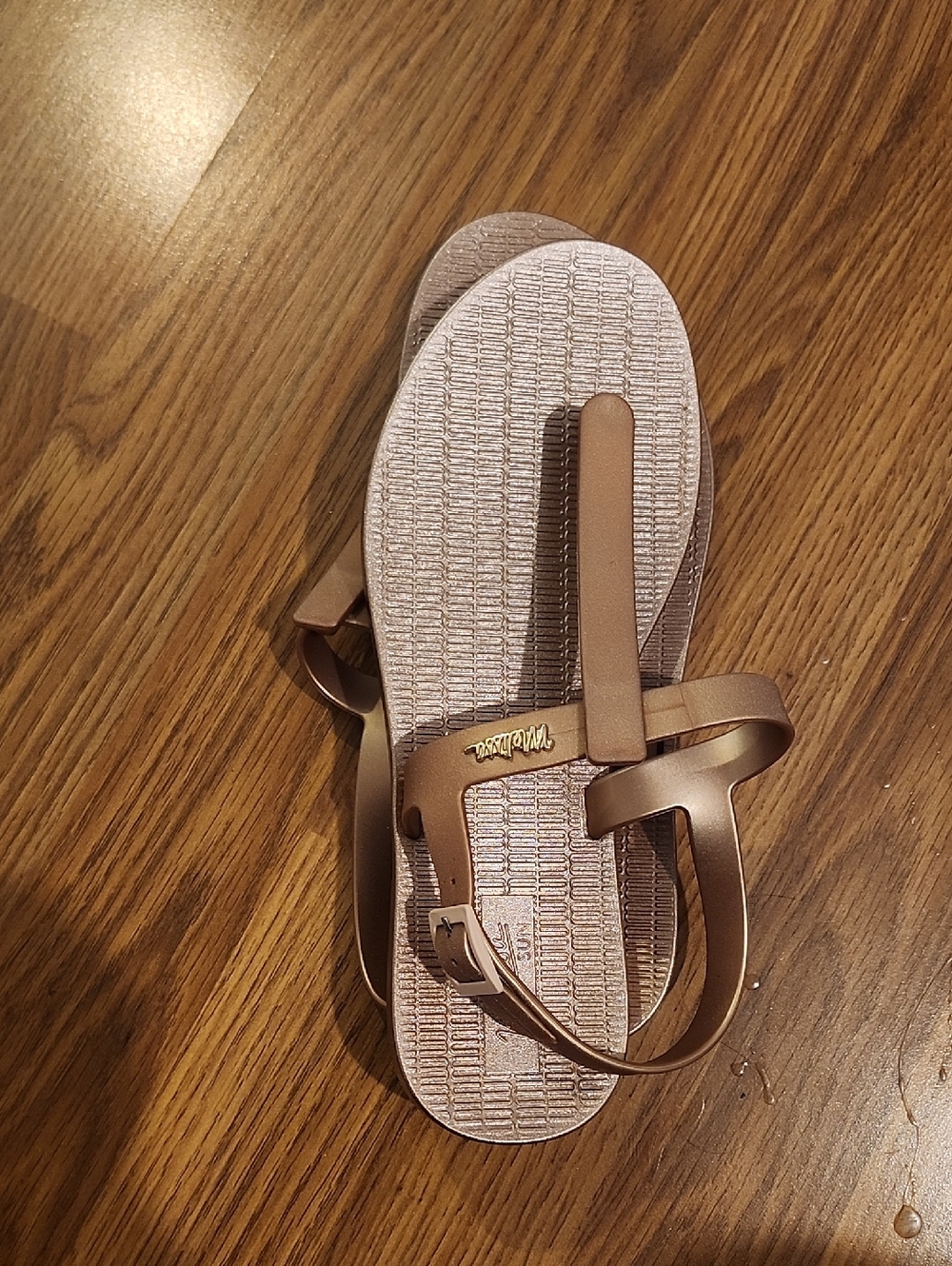 Melissa Women's Metallic Bronze T-Strap Sandals